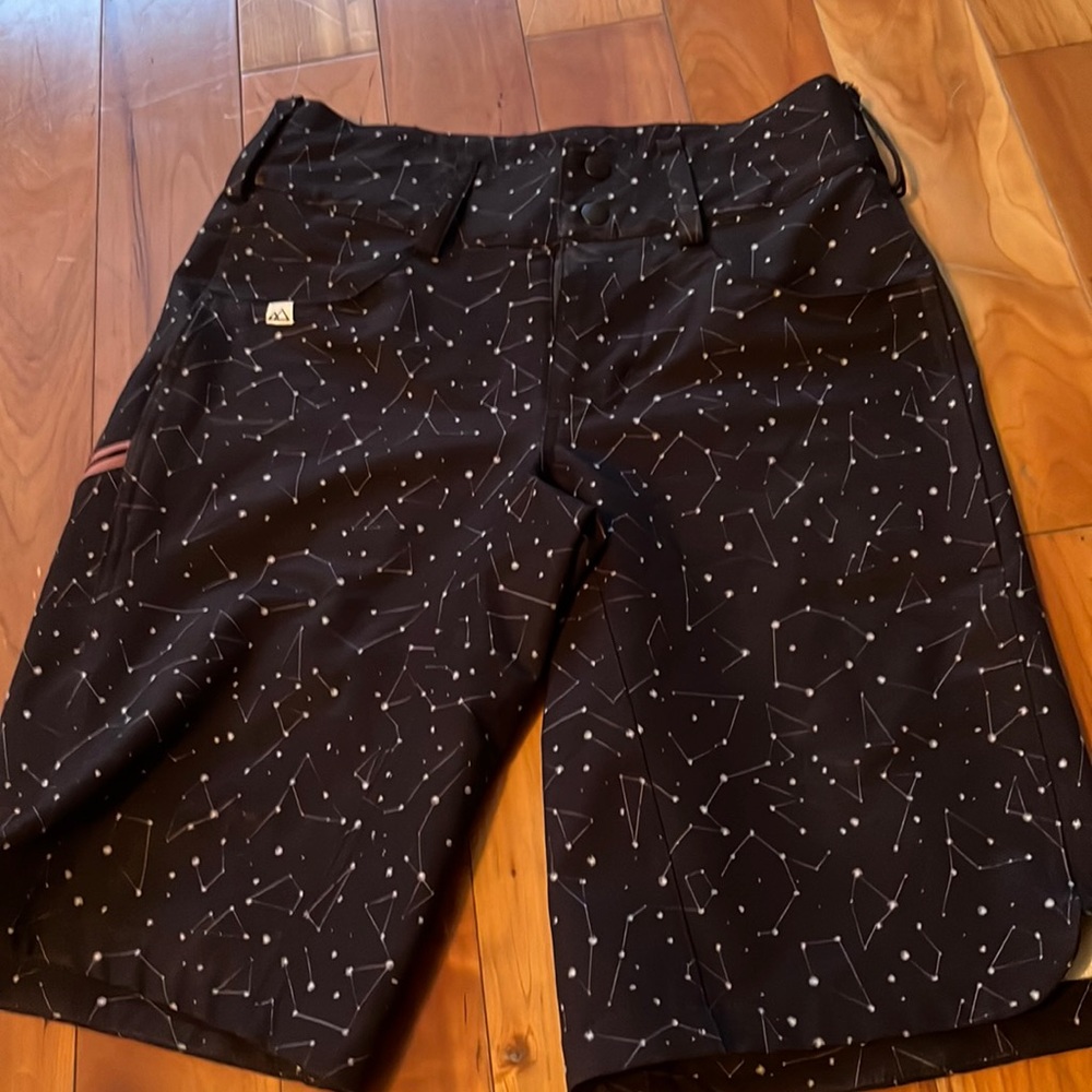 Black Constellation Print Women's Bike Shorts